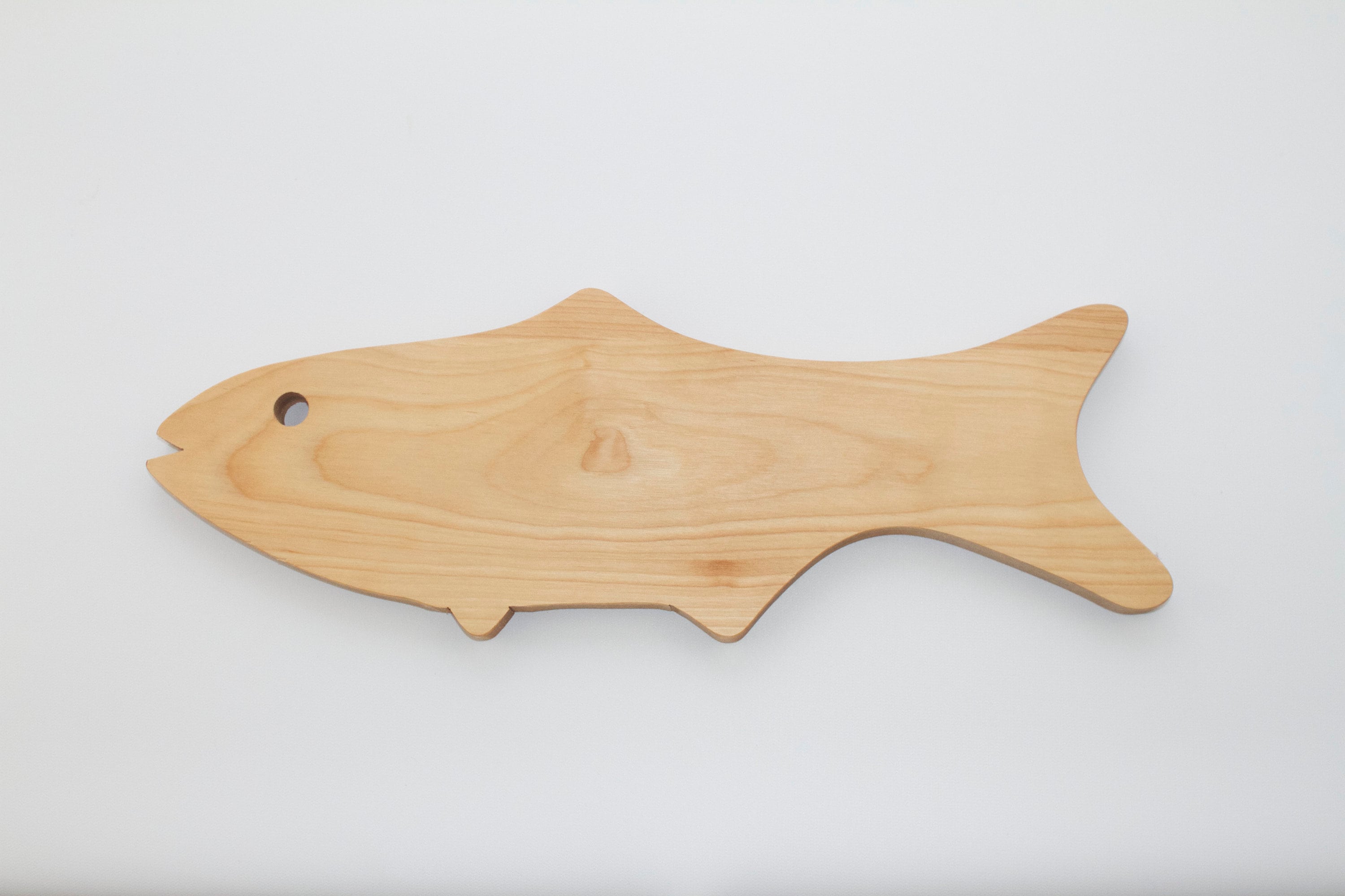 Handmade Fish Shaped Wooden Cutting Board with Handle