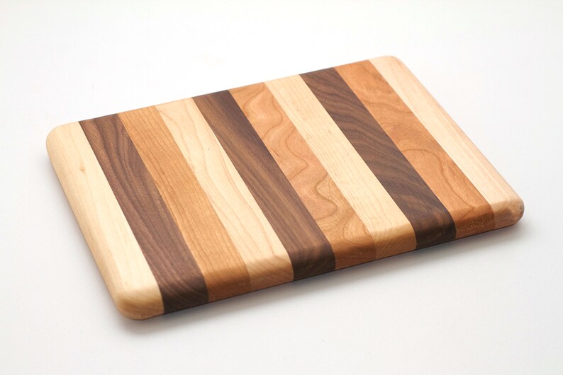 Multi-Hardwood Cutting Board Set, Handmade Three-Piece Gift Set, Housewarming Gift, Wedding Gift, Kitchen Basics, Maple Cherry Walnut Boards image 2