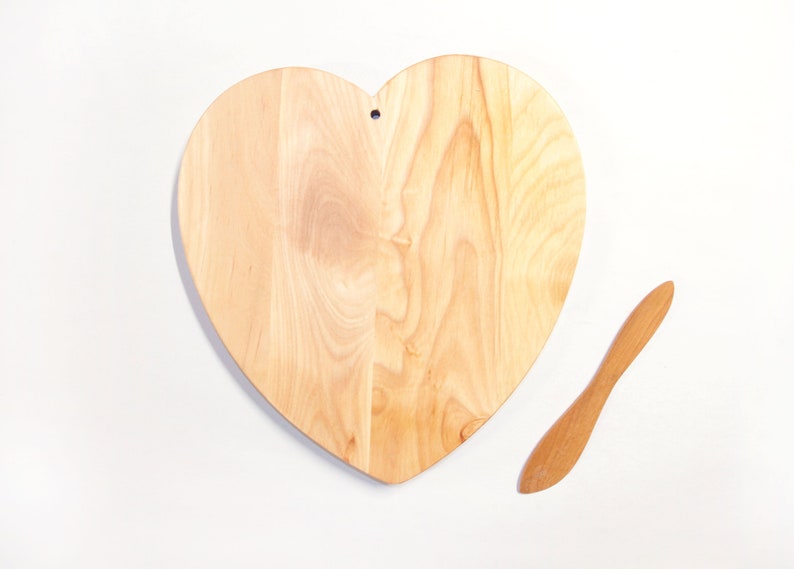 Handmade Heart Serving Board Gift Set Valentines Cheese Etsy