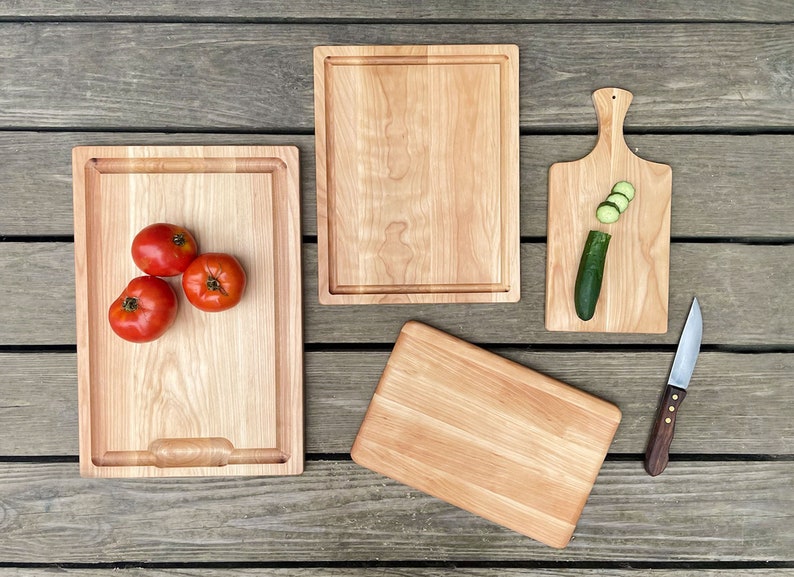 Hardwood Complete Cutting Board Set, Handmade Four-Piece Gift Set, Housewarming, Wedding Gift, Kitchen Essentials, Full Set, Large and Small