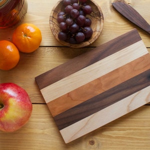 Multi-Hardwood Mini Cutting Boards, Set of 4, Handmade Natural Cutting Boards, Small Portable Cutting Board, Serving Plate image 2