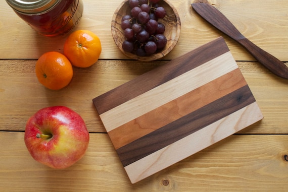 Multi-hardwood Mini Cutting Boards, Set of 4, Handmade Natural