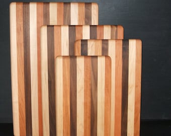 Handmade Multi-Wood Maple, Cherry, Walnut Cutting and Serving Boards, Charcuterie Board, Carving Board,