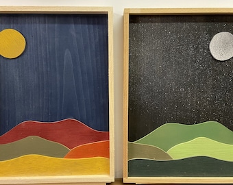 Set of Two Mountain Scenes