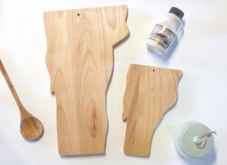 Handmade Vermont State Shaped Wooden Cutting Board Two Sizes Etsy