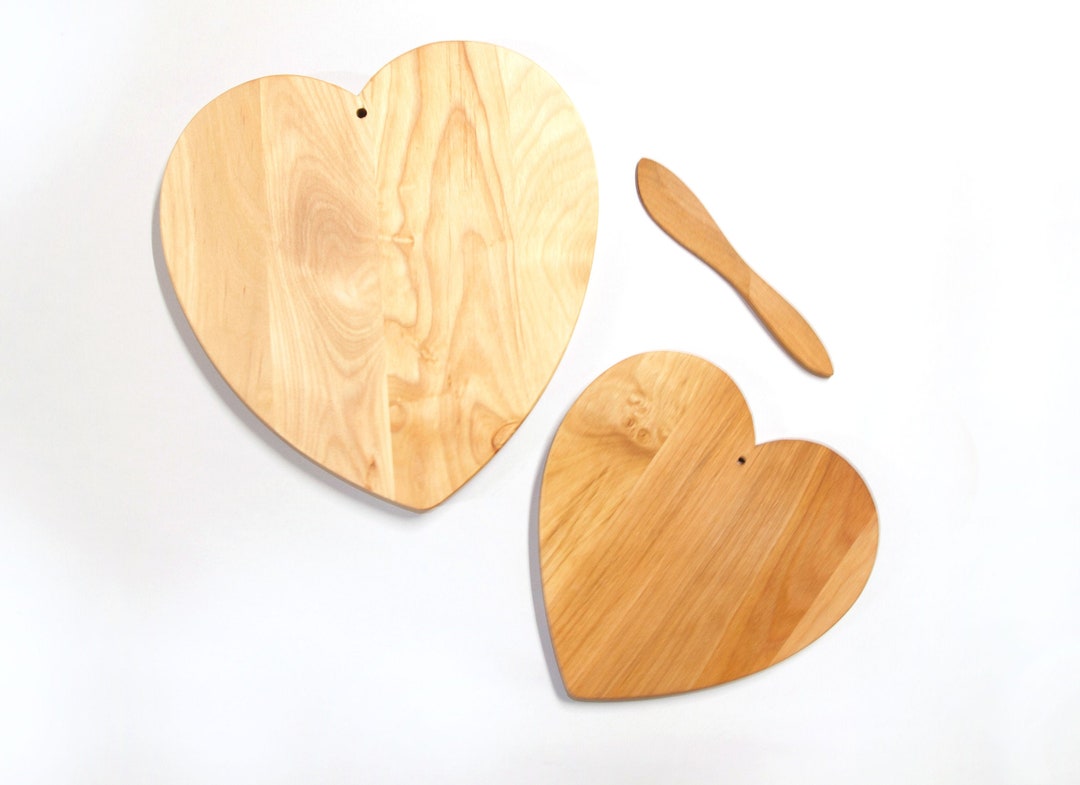 Handmade Heart Serving Board Gift Set Valentines Cheese Etsy