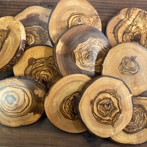 Olive Wood Coasters, Free Form, Hardwood Coasters, Set of 4, Handmade Rustic Coasters image 2