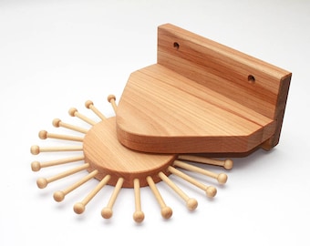 Handmade Hardwood Revolving Tie/Necklace/Scarf Rack Space Saving Closet Solution Organizer