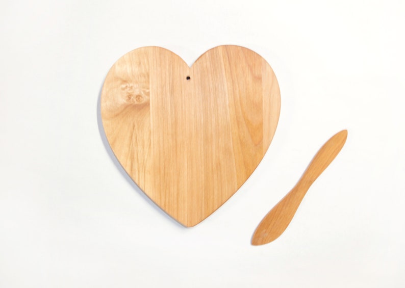Handmade Heart Serving Board Gift Set Valentines Cheese Etsy