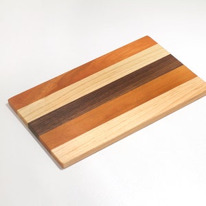 Multi-Hardwood Mini Cutting Boards, Set of 4, Handmade Natural Cutting Boards, Small Portable Cutting Board, Serving Plate image 4