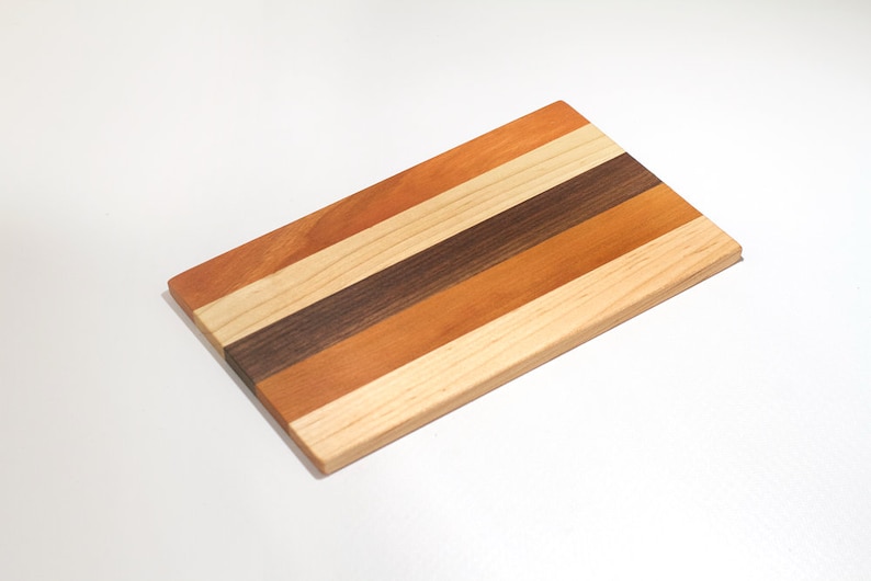 Multi-Hardwood Mini Cutting Boards, Set of 4, Handmade Natural Cutting Boards, Small Portable Cutting Board, Serving Plate image 4