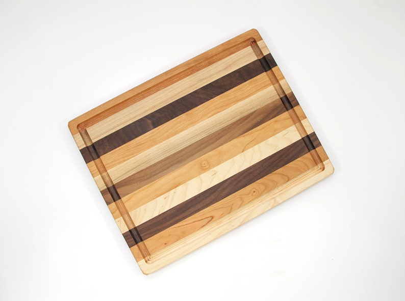 Multi-Hardwood Cutting Board Set, Handmade Three-Piece Gift Set, Housewarming Gift, Wedding Gift, Kitchen Basics, Maple Cherry Walnut Boards image 3