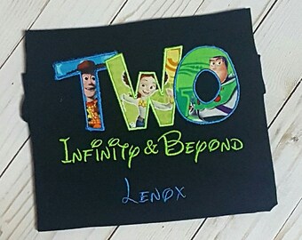 TWO infinity and beyond- Toy Story Birthday shirt- Toy Story inspired shirt- Buzz Woody Birthday shirt- Toy Story 2nd birthday