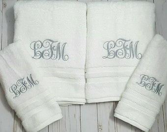 monogrammed towels etsy