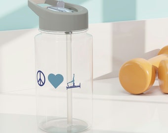 Pilates Wasserflasche Peace Love und Pilates Tritan Wasserflasche Workout Wasserflasche