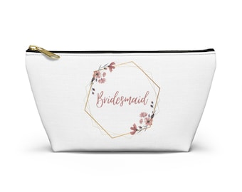 Floral Bridesmaid Boho Cosmetic Bag Bridal Party Makeup Bag Bachelorette Party Favor Bridesmaid Gift Wedding Party Gift