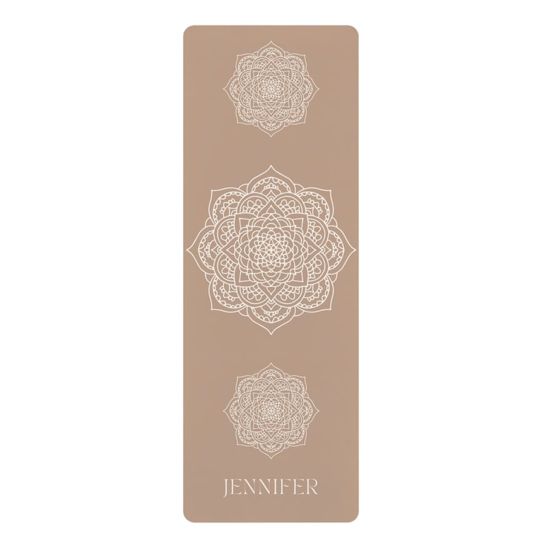 Personalisierte Yoga Matte Mandala Yoga Matte Personalisierte Yoga Matte Personalisierte Pilates Matte Yoga Accessoire Yoga Geschenk Bild 2