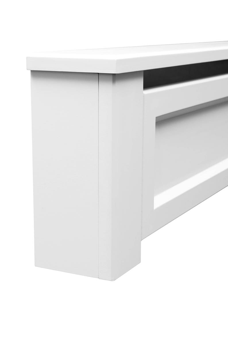 Shaker Style 3 Ft. Wood Baseboard Heater Cover Kit in White With LEFT