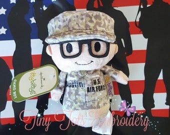 Peluche Itty Bitty personalizado con camuflaje militar y gafas