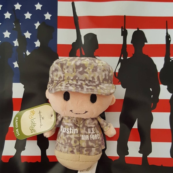 Military itty bitty, Itty bitty soldier, US Air Force, Army, Navy, Marines Camo Itty Bitty Customized Military Plush, Military Doll