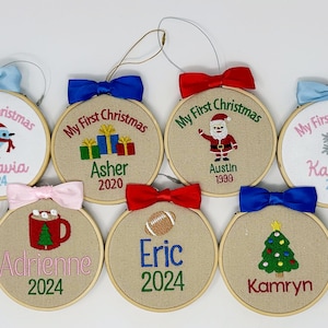 Embroidered Baby&#39;s First Christmas Ornament: Personalized Keepsake