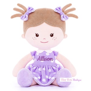 Personalized Dolls, Rag Doll, Custom Plush Doll, Baby Shower Gift, First Baby Doll, Embroidered Dolls for Baby Girls