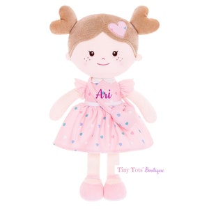 Personalized Dolls, Rag Doll, Custom Rag Doll, Baby Shower Gift, First Baby Doll, Plush Doll, Personalized Dolls for Baby Girls