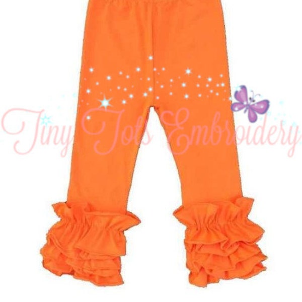 Ruffle Leggings, Ruffle Pants, Orange Icing Leggings ~ Thanksgiving Leggings ~ Toddler Ruffled Pants ~ Ruffle Tights