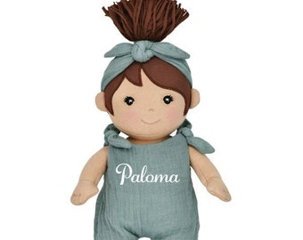 Muñeca orgánica, muñeca personalizada, muñeca, muñeca de trapo personalizada, regalo de baby shower, regalo de niña de un año, muñecas personalizadas