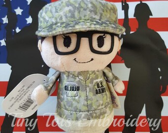 Soldado militar de peluche personalizado con gafas de camuflaje Itty Bitty