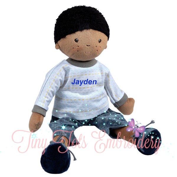 Personalized African American Boy Doll, Boy Doll, Personalized Boy Doll, Baby Shower Gift, First Baby Doll, Plush Doll