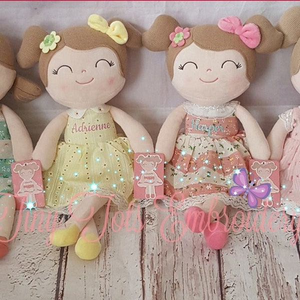 Personalized Dolls, Rag Doll, Custom Rag Doll, Doll With Name, First Baby Doll, Plush Doll Baby Girl, Personalized Dolls for Baby Girls