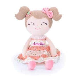Personalized Dolls, Custom Doll, Rag Doll, Baby Shower Gift, First Baby Doll, Plush Doll, Personalized Dolls for Baby Girls