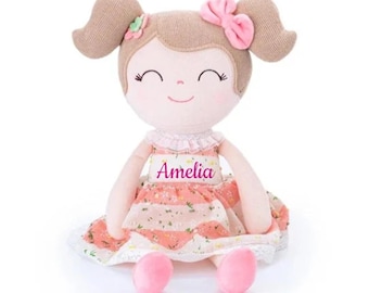 Personalized Dolls Custom Doll Rag Doll Baby Shower Gift First Baby Doll Plush Doll, Personalized Dolls for Baby Girls