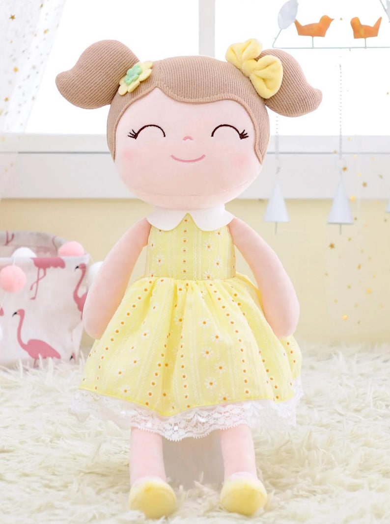 Personalized Baby Doll Custom Baby Shower Gift First Baby Girl Nursery Soft Cloth Doll Embroidered Name Handmade Fabric Rag Infant Keepsake image 10