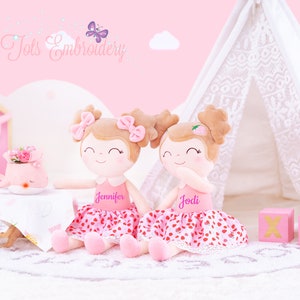 Personalisierte Puppen, Stoffpuppe, Stoffpuppe nach Maß, Baby-Dusche-Geschenk, erstes Baby Puppe, Plüschpuppe, personalisierte Puppen für Baby-Mädchen