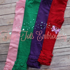 Kerstlegging voor meisjes ~ Gegolfde legging ~ Peuter gegolfde broek ~ Ruffle panty&#39;s ~ Babymeisje legging, peutermeisje broek