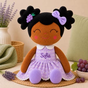 Afro-Amerikaanse pop gepersonaliseerde baby cadeau meisje peuter verjaardag aandenken erfstuk doek speelgoed zachte pluche kwekerij ragdoll aangepaste naam