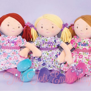 Personalisierte Puppen, Puppe nach Maß, Stoffpuppe, Baby-Dusche-Geschenk, erstes Baby Puppe, Plüschpuppe, personalisierte Puppen für Baby-Mädchen