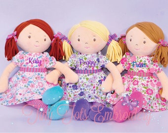 Personalized Dolls, Custom Doll, Rag Doll, Baby Shower Gift, First Baby Doll, Plush Doll, Personalized Dolls for Baby Girls