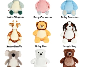 Personalized Embroidered Birth Stat Stuffed Animal: Newborn Keepsake