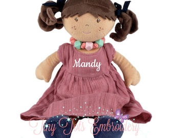 Personalized Doll, Biracial Doll, Baby Shower Gift, First Baby Doll, one year old girl gift, 1 year old girl gift