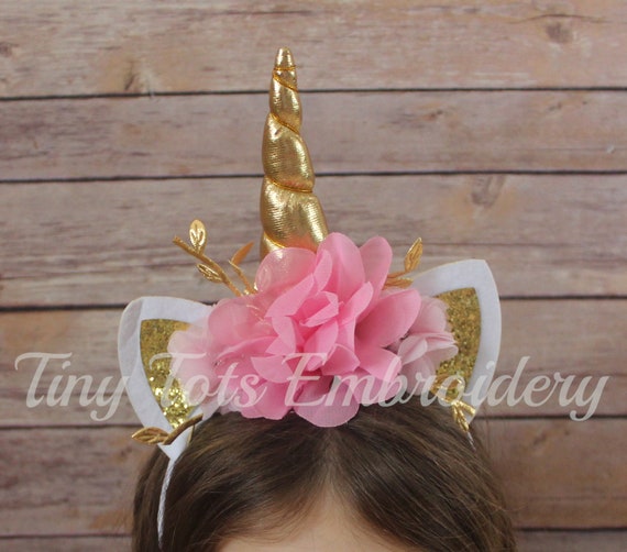 Unicorn head piece Pastel Unicorn Headband - Pink Purple Lavender Gold  main image 4