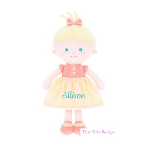 Personalized Dolls, Rag Doll, Custom Rag Doll, Baby Shower Gift, First Baby Doll, Plush Doll, Personalized Dolls for Baby Girls