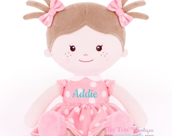 Personalized Dolls Rag Doll Custom Rag Doll Baby Shower Gift First Baby Doll Plush Doll, Personalized Dolls for Baby Girls