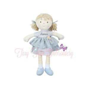 Personalized Doll, Natural Rag Doll, Personalized Rag Doll, Baby Shower Gift, First Baby Doll, Plush Doll, Embroidered Doll