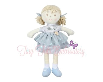 Personalized Rag Doll Natural Cotton Baby Shower Gift