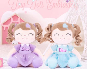 Muñecas personalizadas, muñeca de trapo personalizada, regalo para baby shower, primera muñeca de bebé, muñeca de peluche, muñecas personalizadas para niñas