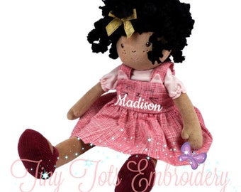 Personalized Doll, Personalized African American Dolls, Rag Doll, Custom Rag Doll, Baby Shower Gift, First Baby Doll, Plush Doll