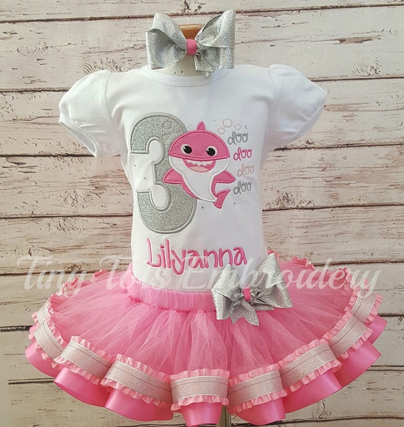 Baby Shark Tutu Outfit Baby Shark Birthday Outfit Includes Etsy
